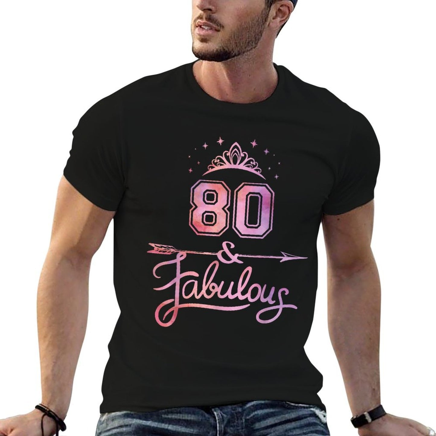 Women 80 Years Old And Fabulous Happy 80th Birthday  Slim-fit Cut T-Shirt