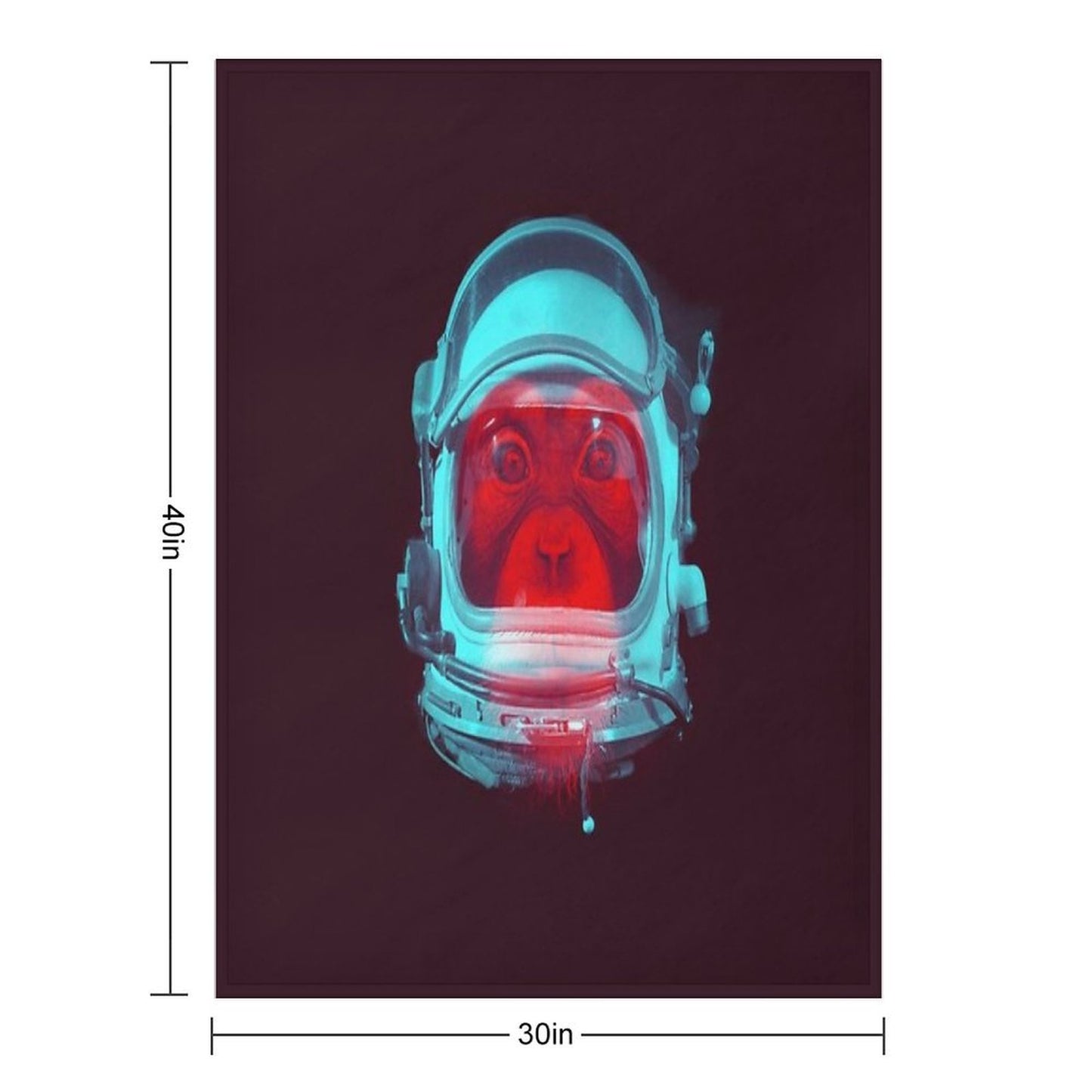 Space Monkey Plush Throw Blanket