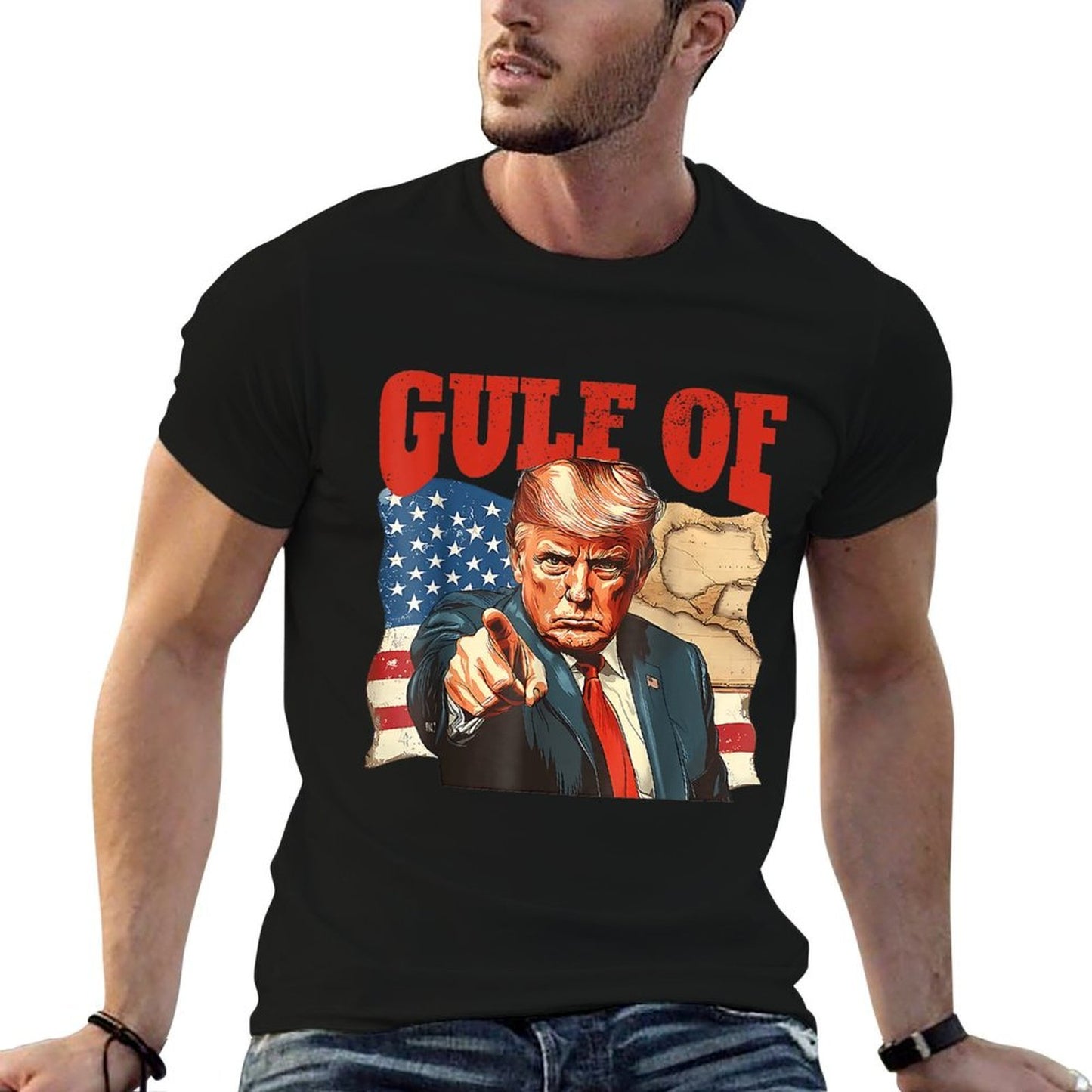 Welcome To America's Gulf, Funny Trump America's Gulf  Trendy Pattern T-Shirt