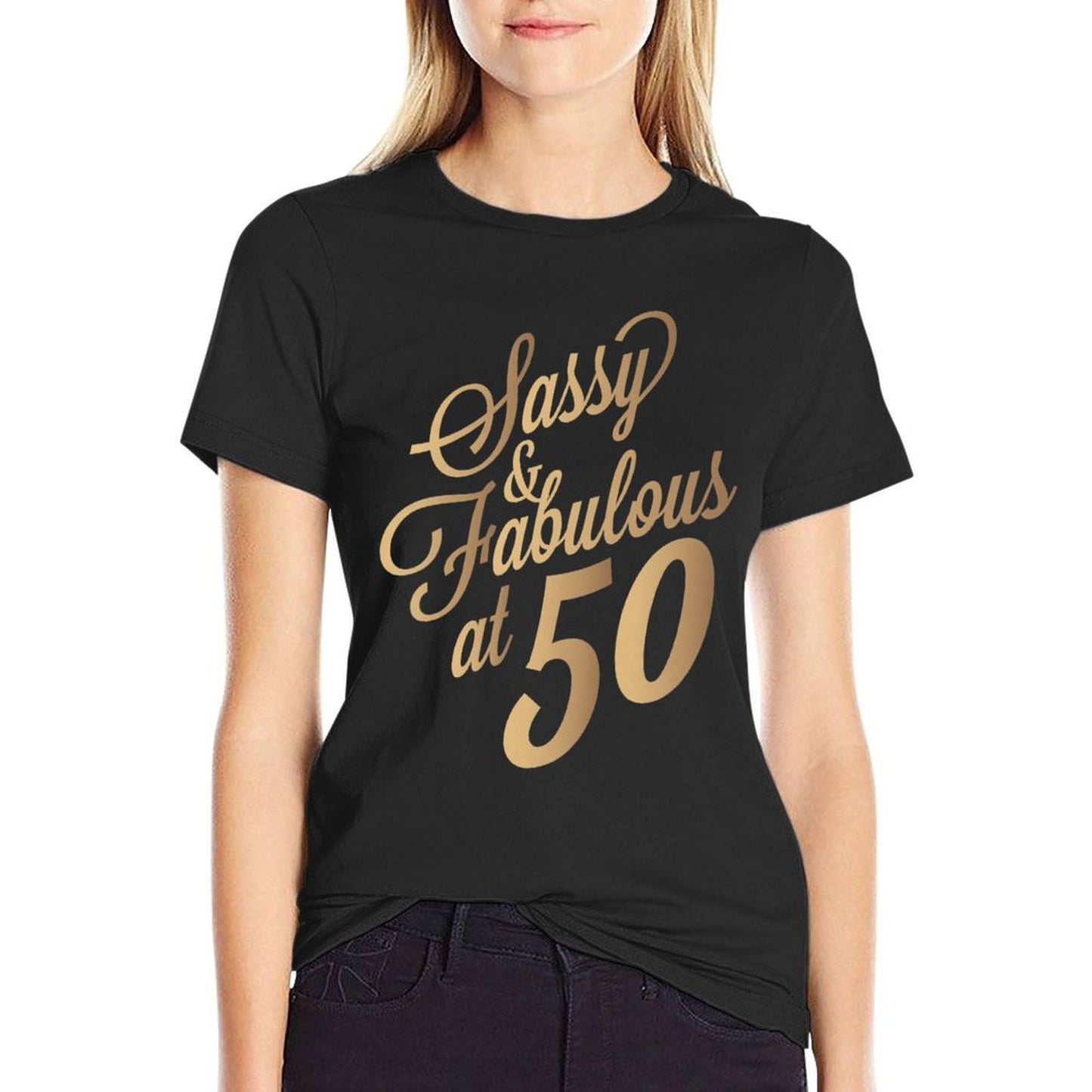 Womens Sassy And Fabulous At 50 Year Old Women 50th Birthday Gifts Premium  Odor-resistant T-Shirt
