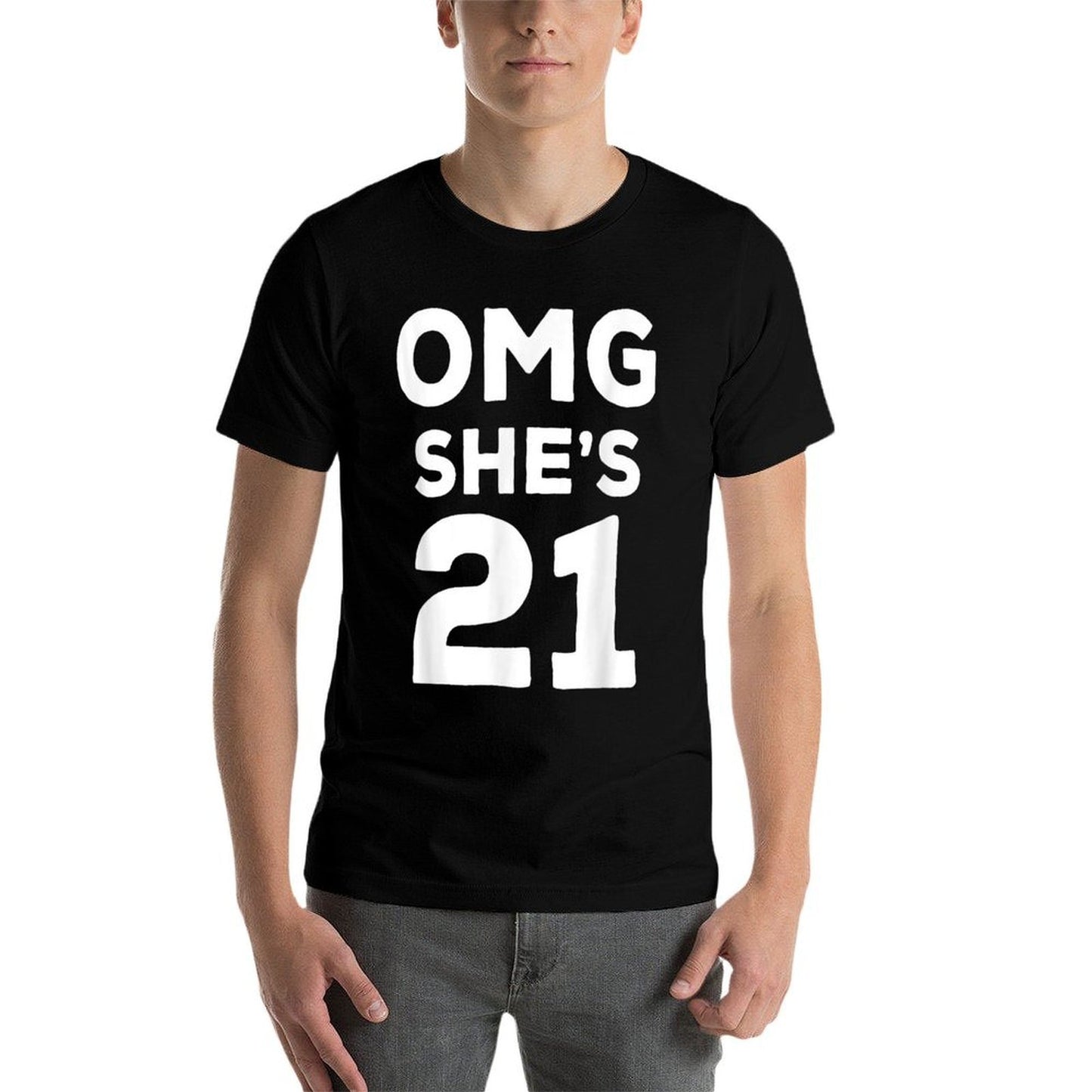21st Birthday for Brother, Sister, Group OMG She's 21  Trendy Pattern T-Shirt
