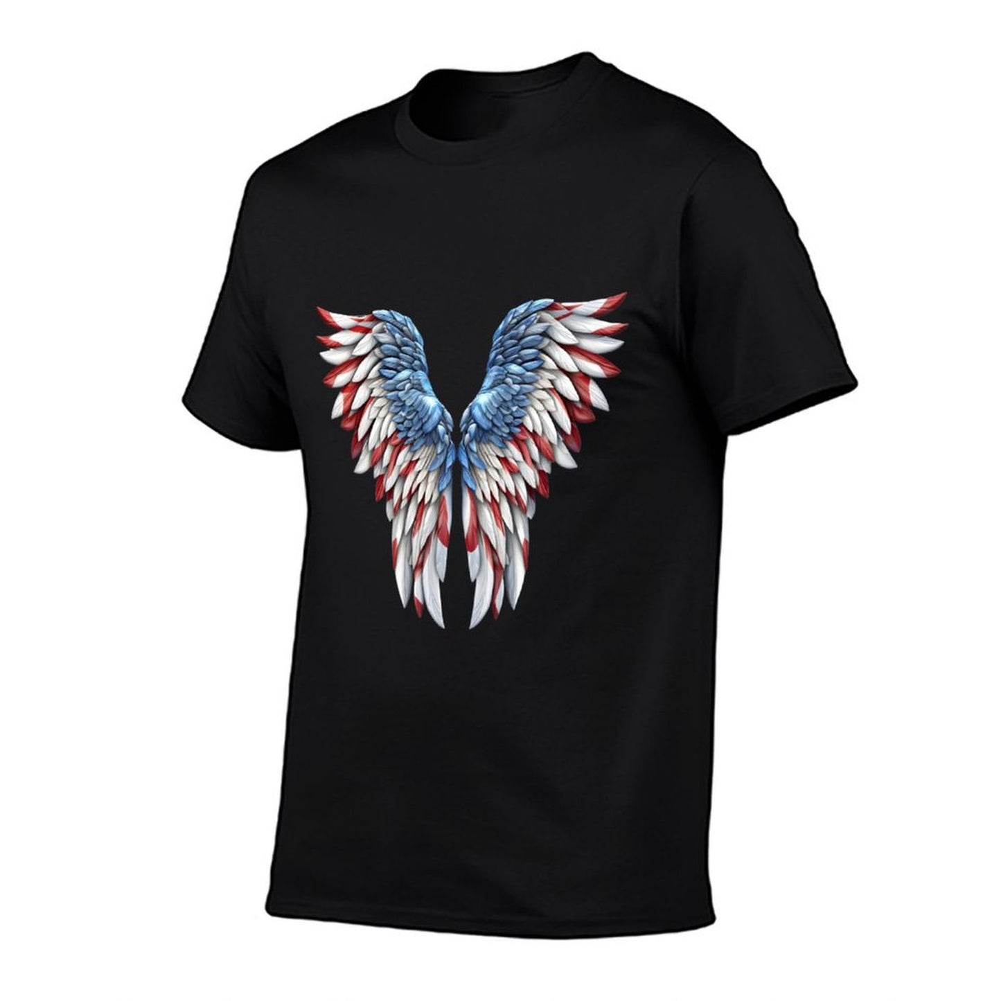 Veterans Day, 4th of July Patriotic Wings Angel Usa Flag  Stretchy T-Shirt
