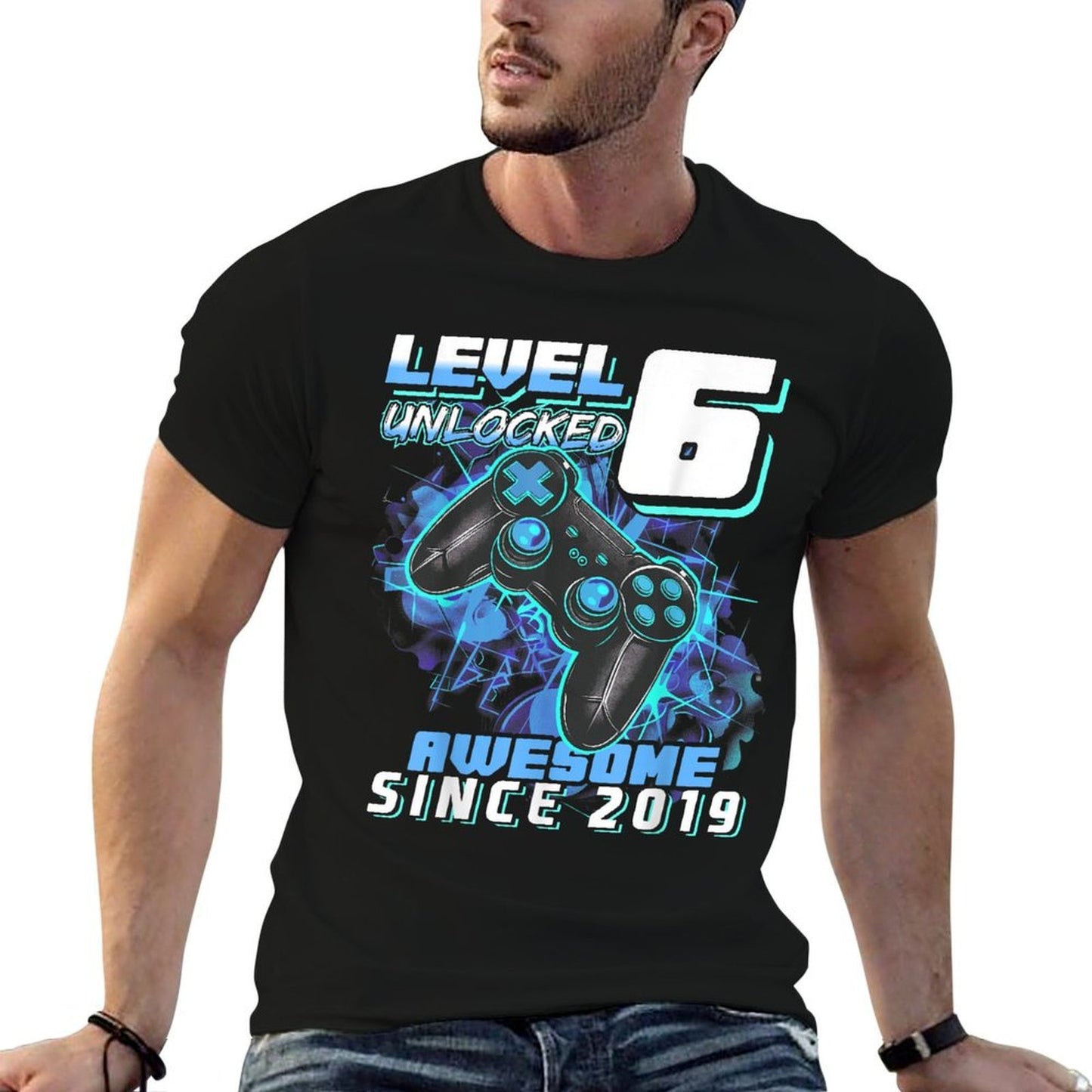 6th Birthday Boy Level 6 Gamer 6 Year Video Game Party  Soft T-Shirt