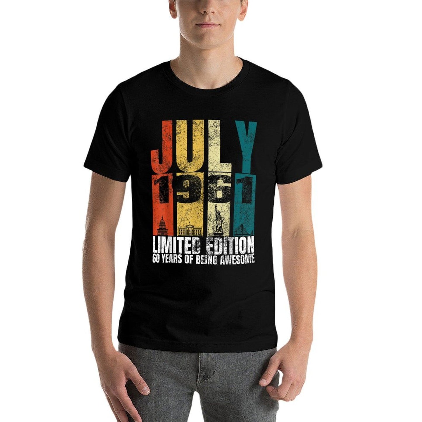 Vintage July 1961 Bday Costume 60 Years Old 60th Birthday  Trendy Pattern T-Shirt