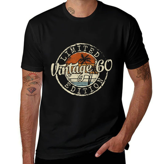 Vintage 1960 65th Birthday Gifts For Men Women 65 Year Old  Rolled Sleeves T-Shirt