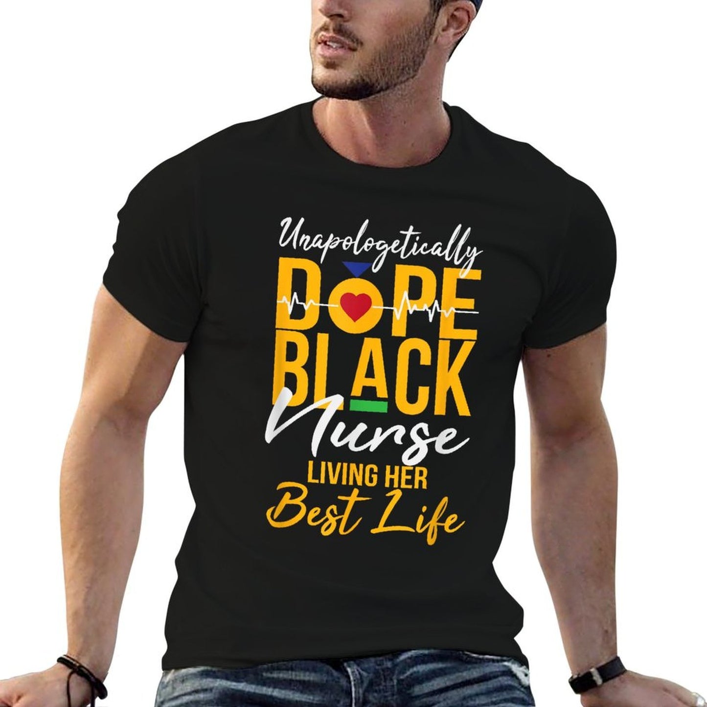 Unapologetically Dope Black Nurse Living Best Life RN Gift  Quick-drying T-Shirt