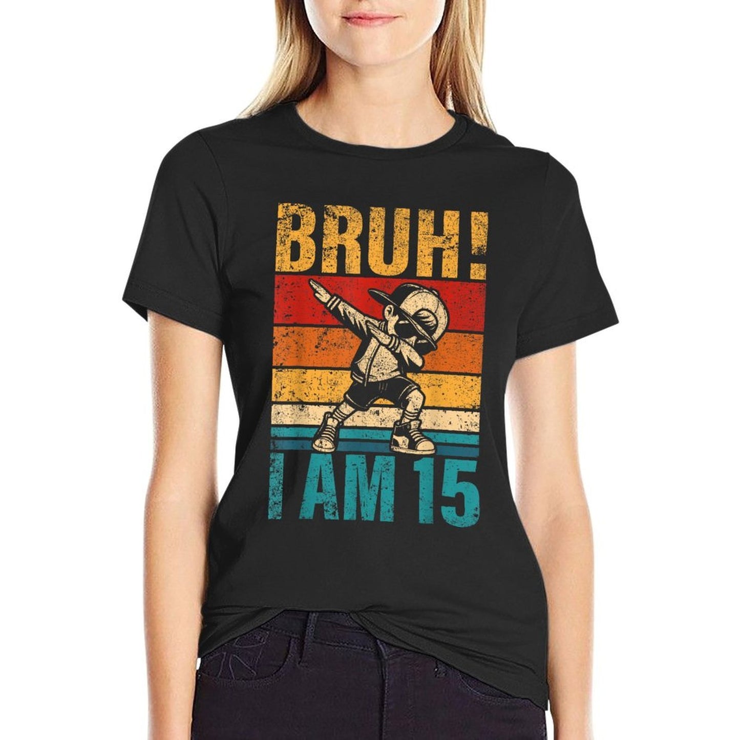 15 Year Old Birthday Dabbing Boy Bruh It's My 15th Birthday  Durable T-Shirt