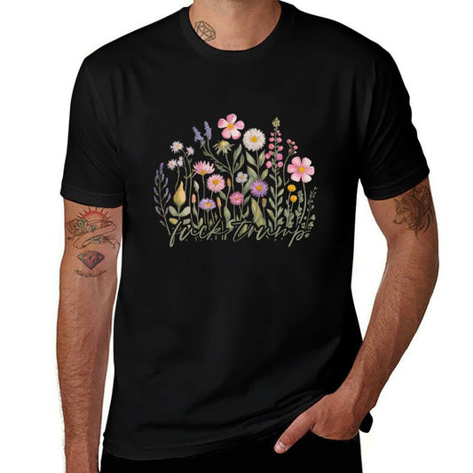 Womens Watercolor Anti Trump Floral Democrat President Liberal  Trendy Pattern T-Shirt