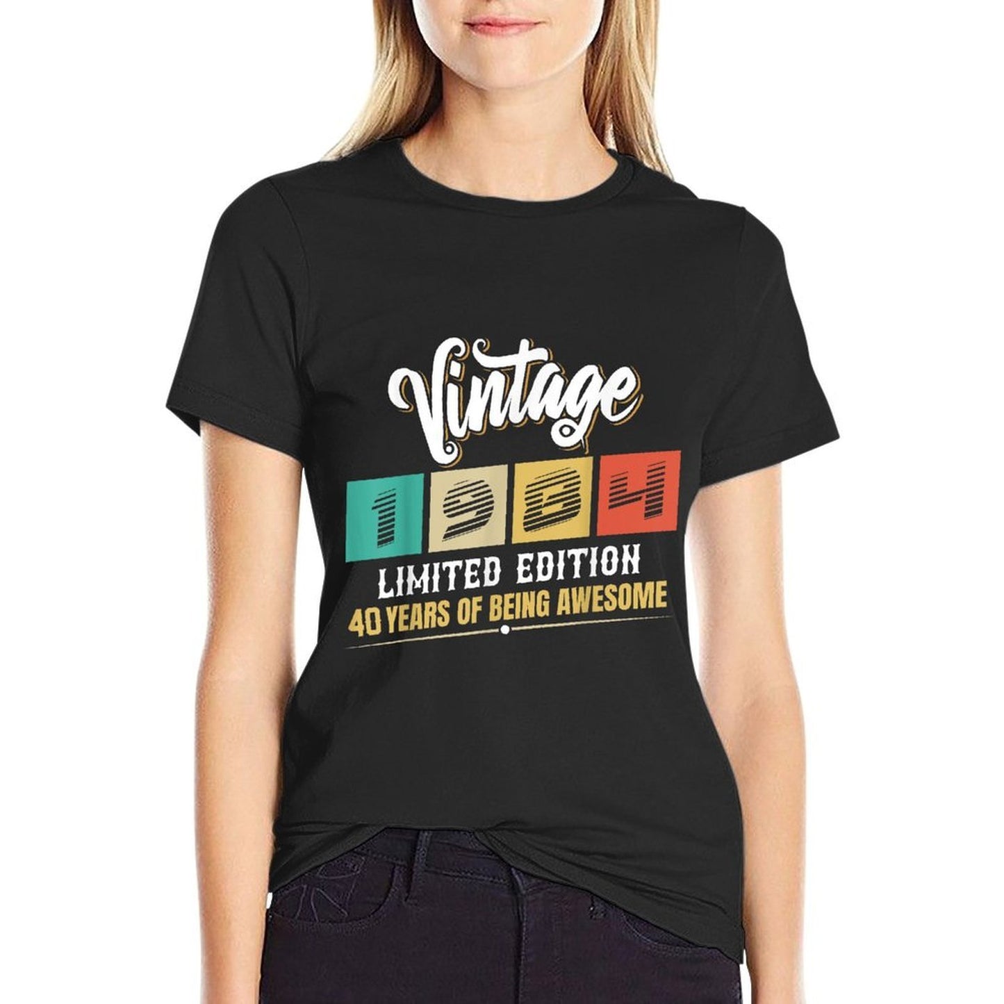 40 Years Old 1984 Funny Original Parts Vintage 40th Birthday  High-quality Stitching T-Shirt