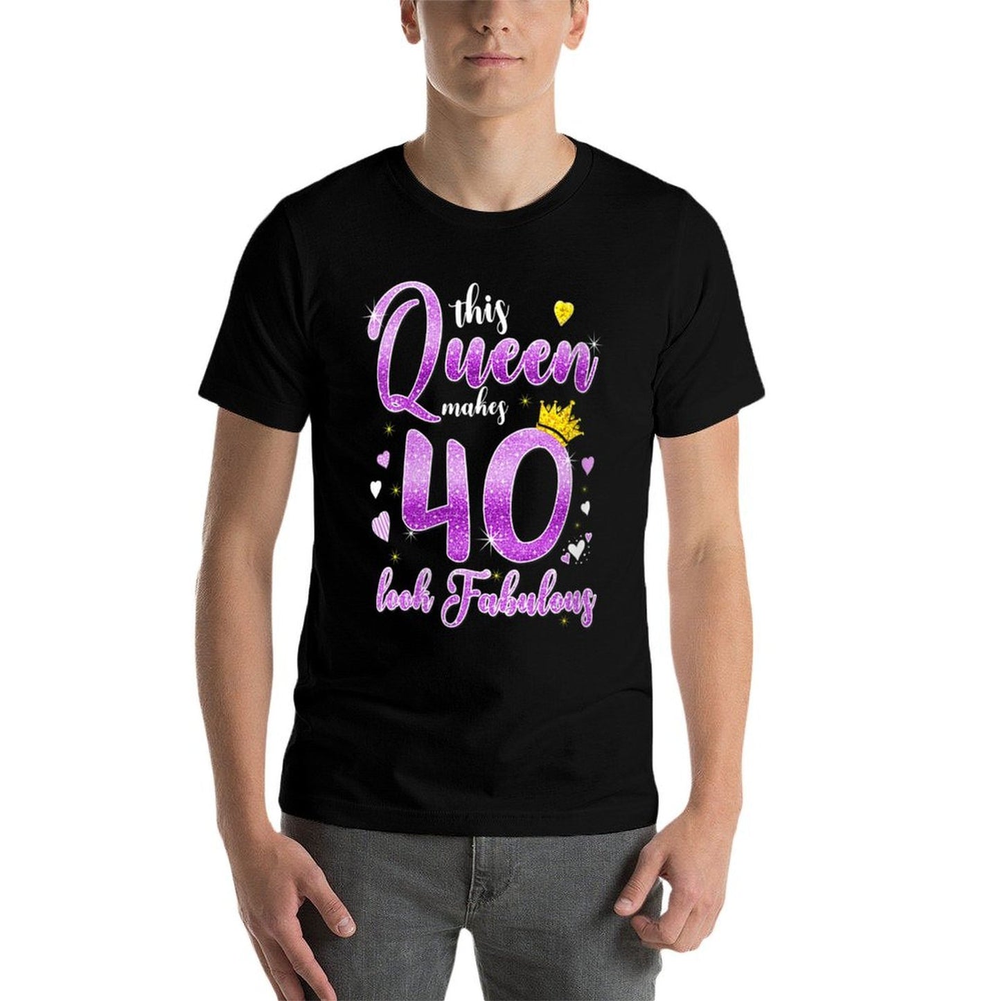 Womens This Queen Makes 40 Look Fabulous 40th Birthday Gift Women  Wrinkle-resistant T-Shirt