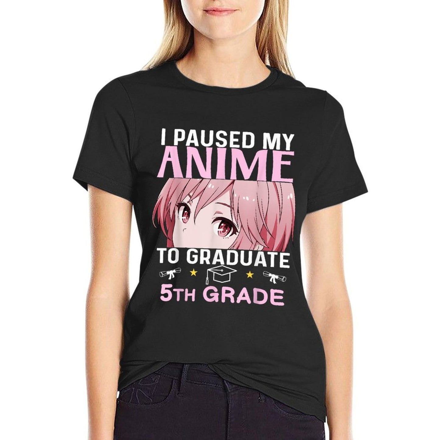 5th Grade Graduation Anime 2025 Graduate Elementary Girls  Lightweight T-Shirt