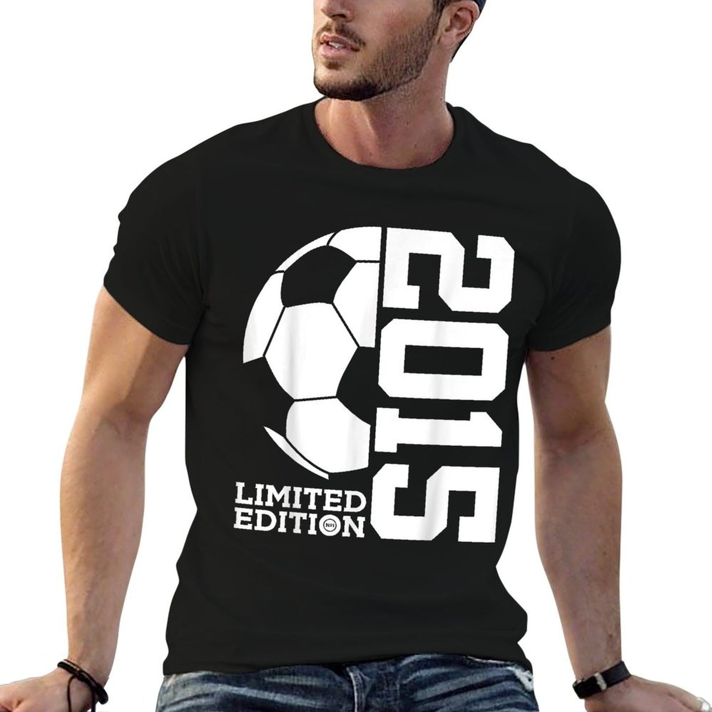 10th BIRTHDAY SOCCER LIMITED EDITION 2015  Ribbed Collar T-Shirt