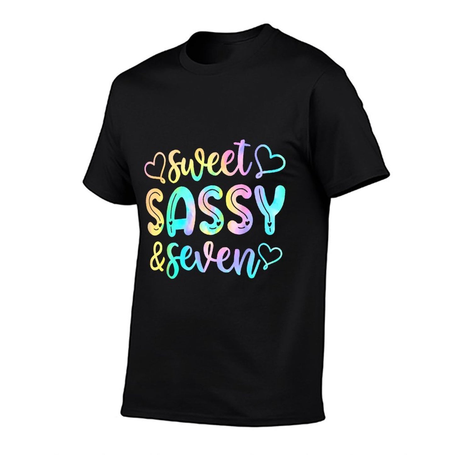 7th Birthday Girl Sweet Sassy And Seven 7 Years Old Girls  Cotton T-Shirt