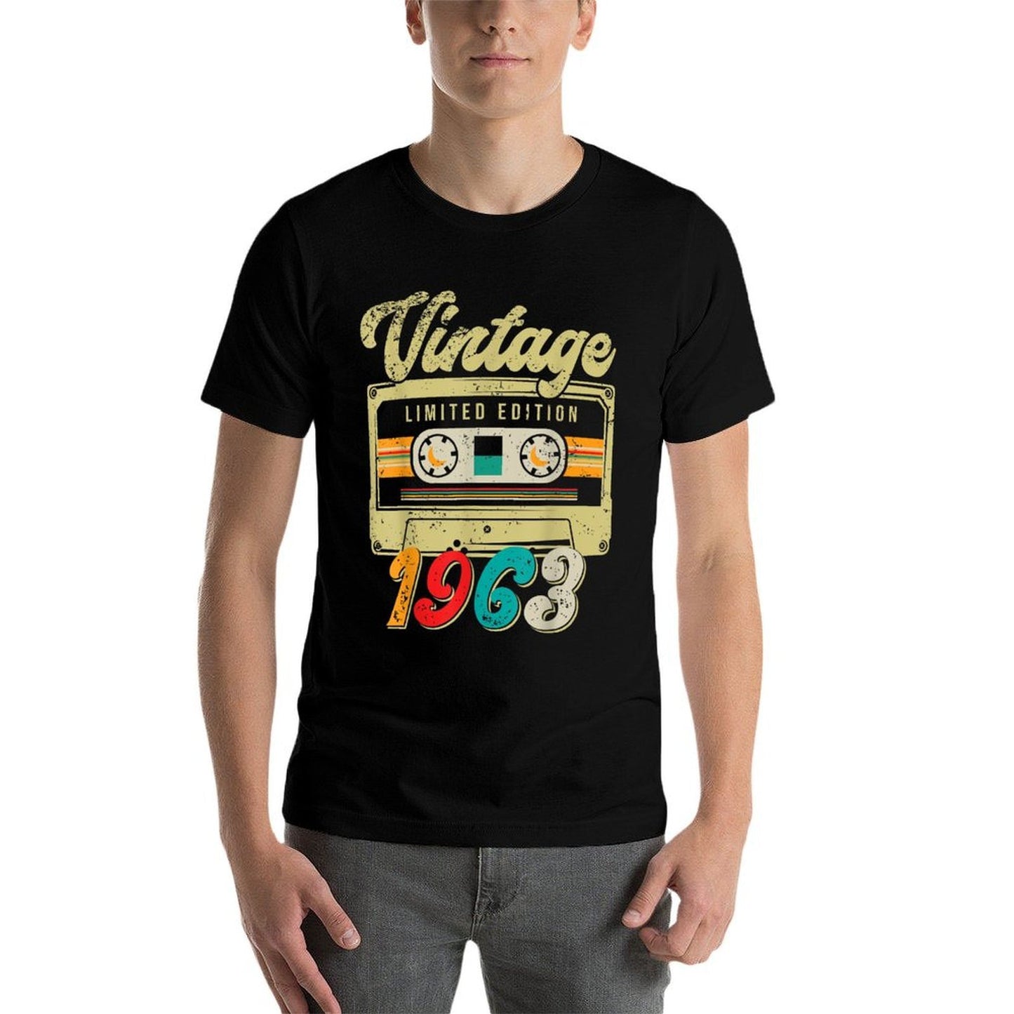 Vintage 1963 Cassette Mixtape 60 Years Old 60th Birthday  Stretchy T-Shirt