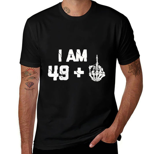 Womens I Am 49 Plus Middle Finger Tshirt Funny 50th Birthday Gifts  Vintage-inspired T-Shirt