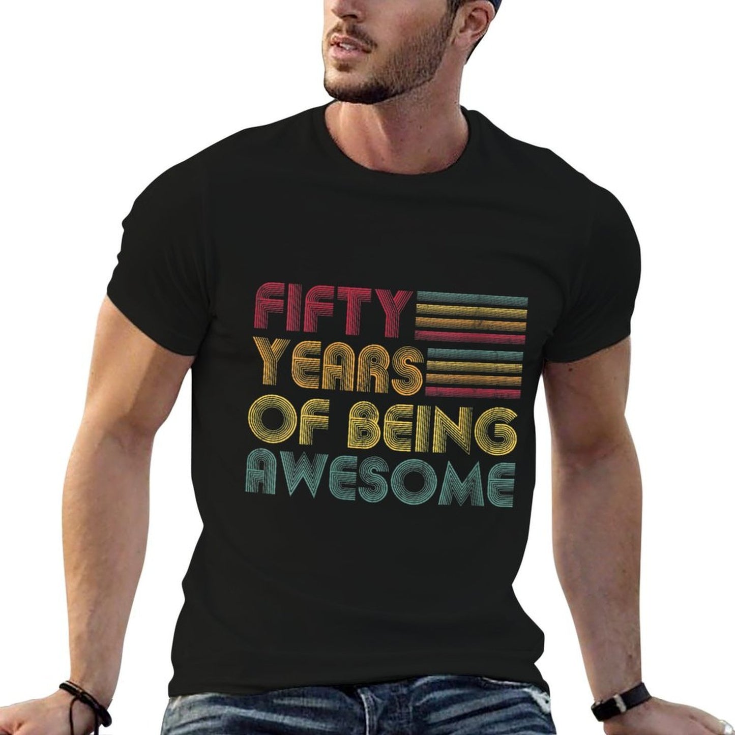 Womens 50 Fifty Years Of Being Awesome 1970 50th Birthday Gift  High-quality Stitching T-Shirt