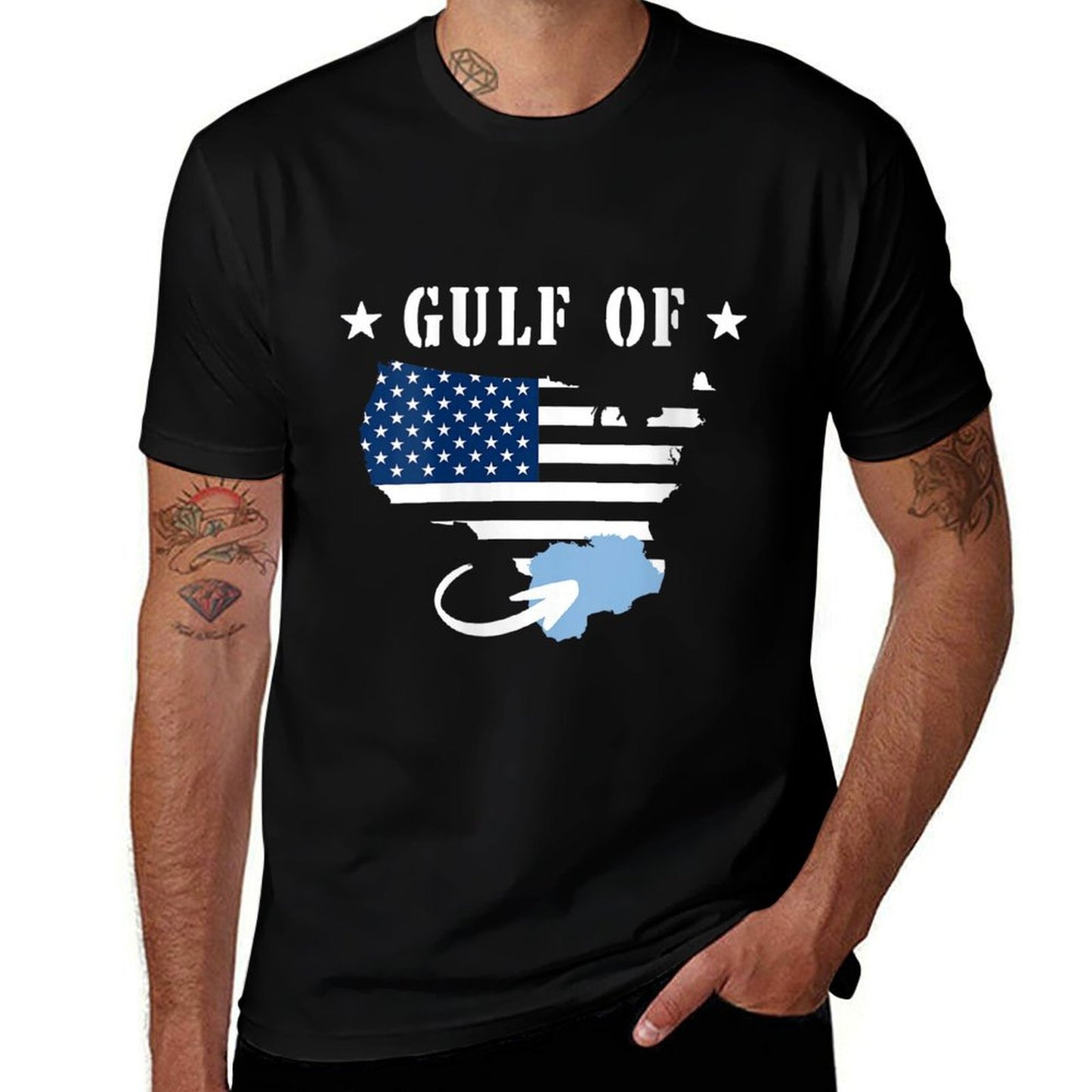 Womens Gulf of US America Map Location  Moisture-wicking T-Shirt