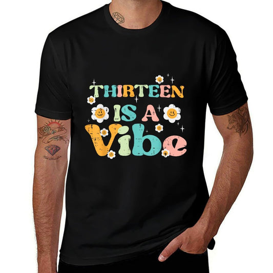 13th Birthday Thirteen Is Vibe Retro 13 Bday Groovy Girls  Eco-friendly Material T-Shirt