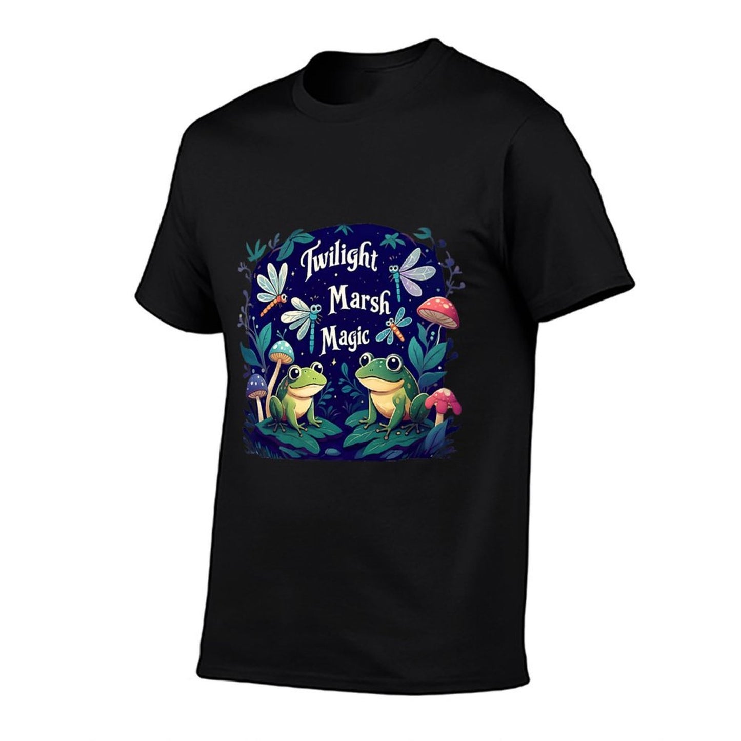 Twilight Marsh Magic Cute Frog Dragonfly Mushroom Design Premium  Moisture-wicking T-Shirt