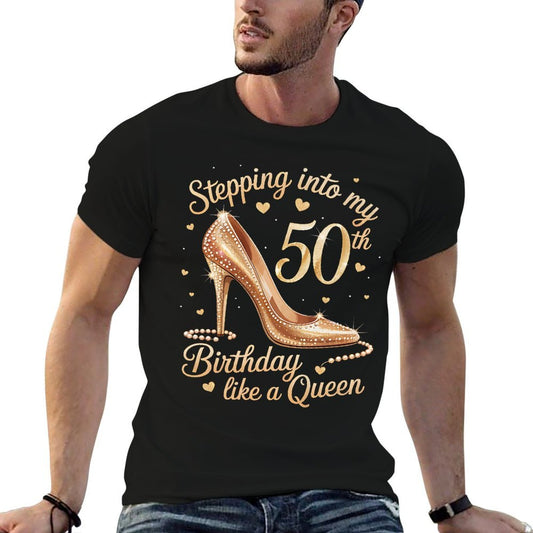 50 Year Old Gifts High Heels Stepping Into My 50th Birthday Premium  Relaxed-fit T-Shirt