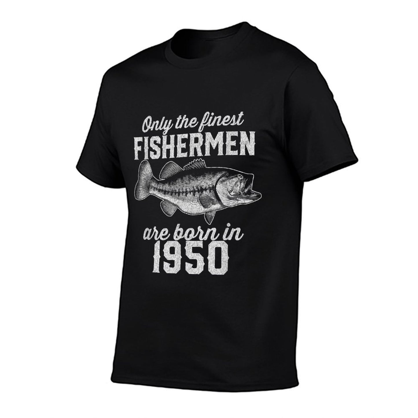 75 Year Old Fisherman Fishing 1950 75th Birthday  Cotton T-Shirt