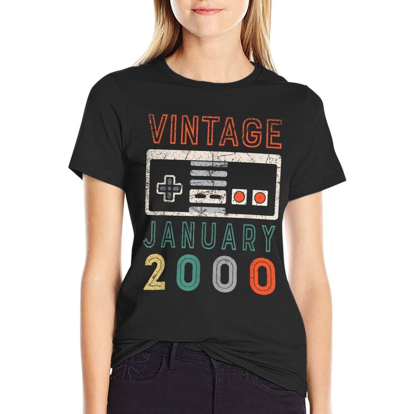 Vintage January 2000 21st Birthday 21 Year Old  Oversized Silhouette T-Shirt