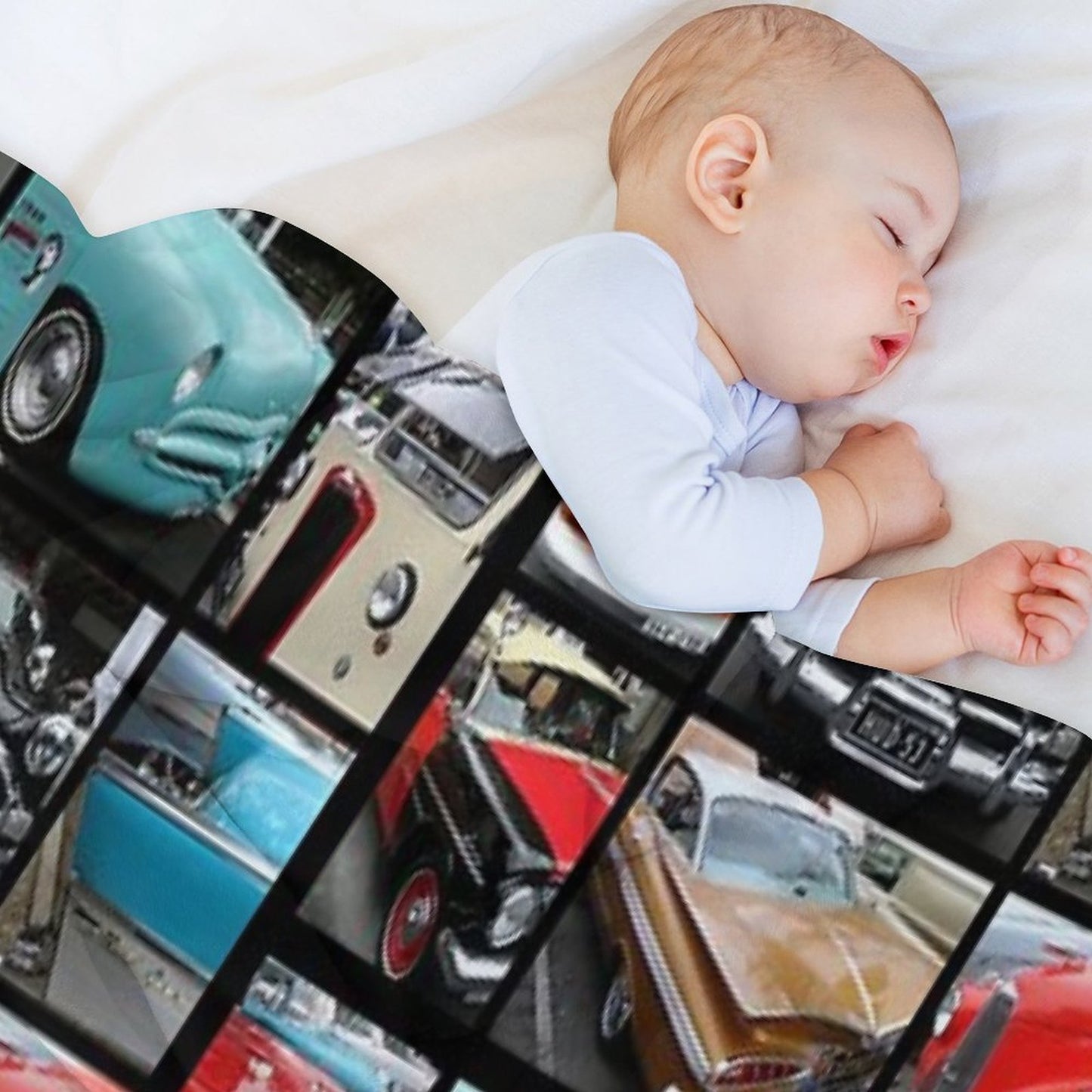 Vintage Car Collage Versatility Throw Blanket