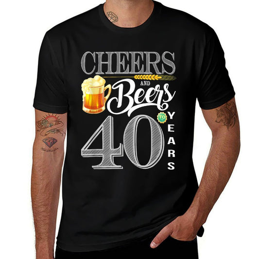 40th Birthday Cheers And Beers To 40 Years  Moisture-wicking T-Shirt
