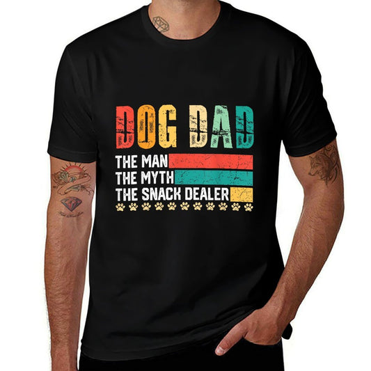 Vintage Dog Dad The Man The Myth Snack Dealer Father Day  Oversized Silhouette T-Shirt