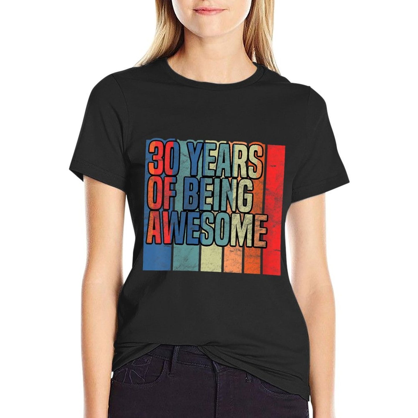 Womens 30th Birthday 30 Years of Being Awesome Funny Party  Moisture-wicking T-Shirt