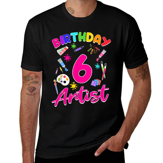 6 Year Old Birthday Art Painting Party 6th Kids Birthday  Moisture-wicking T-Shirt