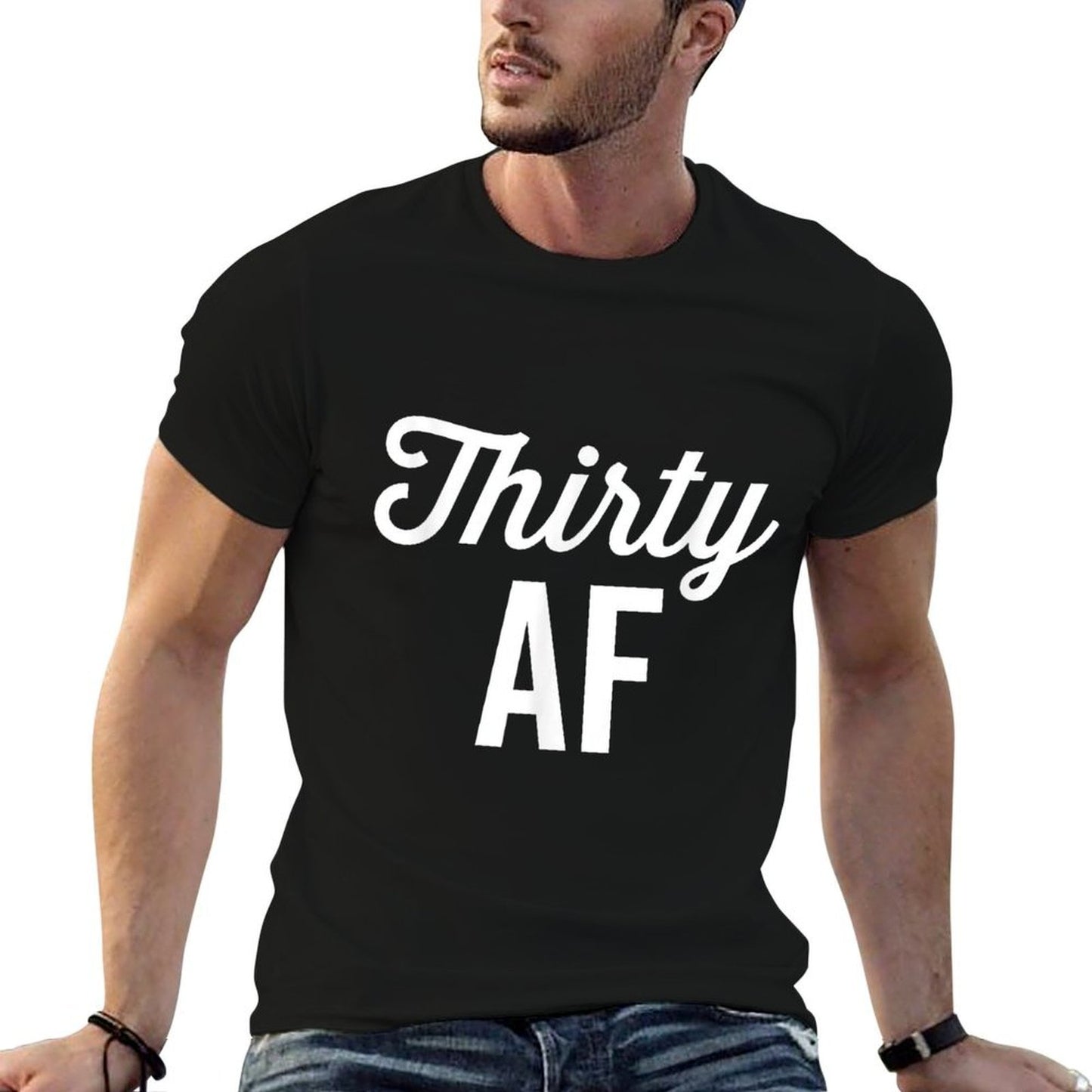 30 AF - 30th Birthday Men Women Thirty Gift  Heathered Texture T-Shirt
