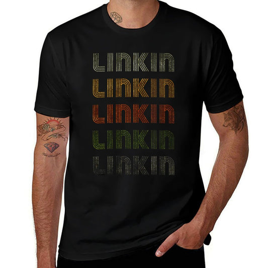 Womens Love Heart Linkin Grunge Vintage Style Black Linkin  Relaxed-fit T-Shirt