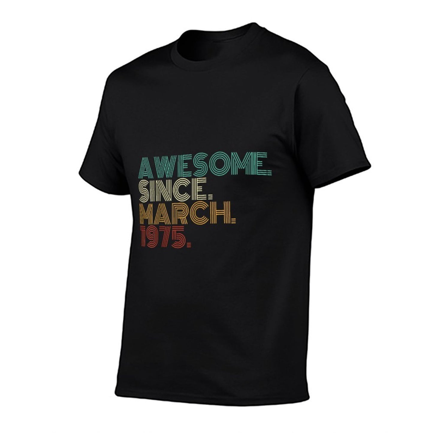 50 Years Old Awesome Since March 1975 50th Birthday  Polyester Blend T-Shirt